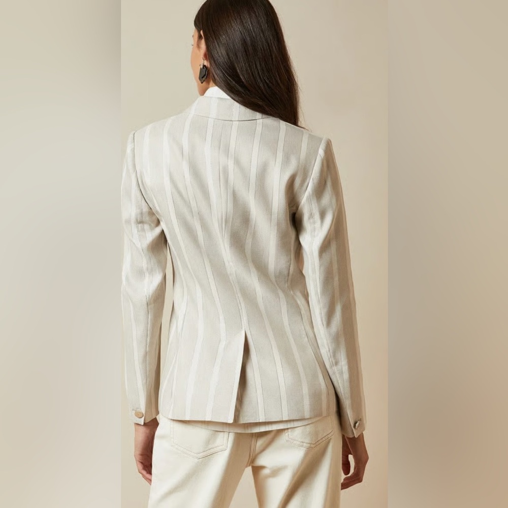 TED BAKER | Samika Striped Linen Jacket - Picture 5 of 7